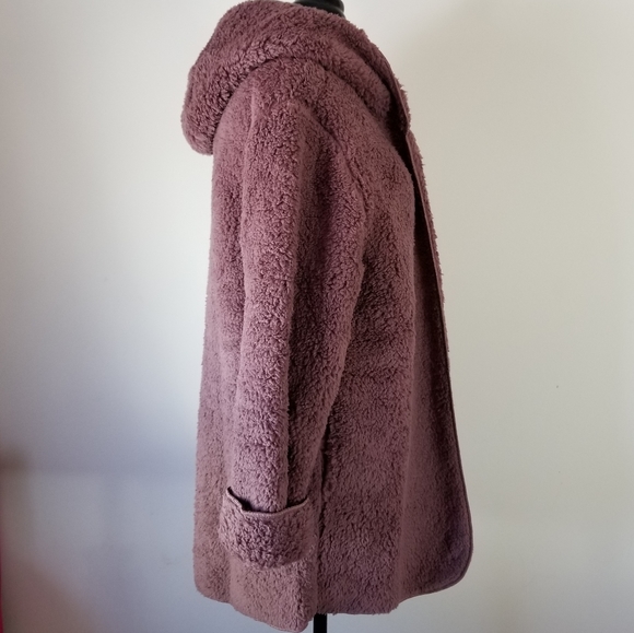 PINK Victoria's Secret Sherpa Teddy Hoodie Cardigan Jacket Medium / Large New - Picture 9 of 16